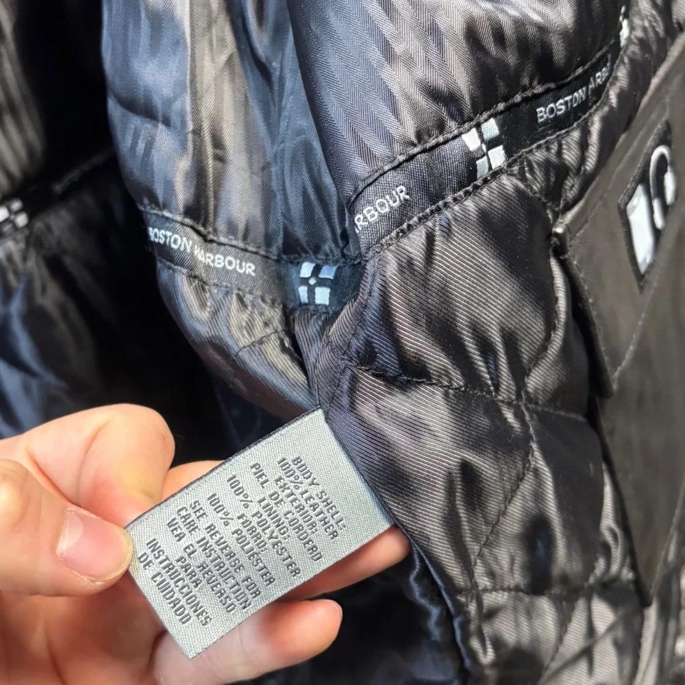 Boston Harbour Mens Black New Zealand Lamb Leather Cafe Racer Jacket Size Medium - Picture 4 of 6